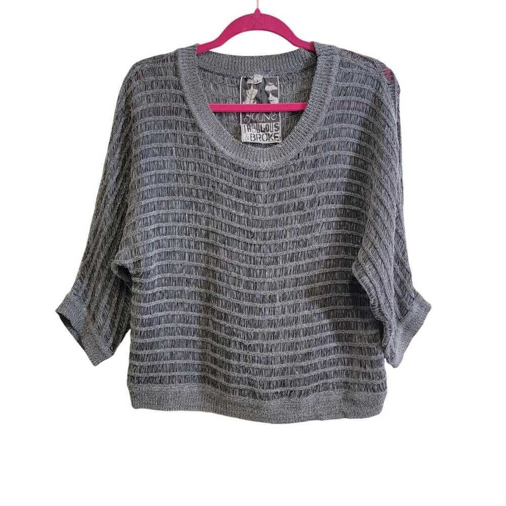 Young Fabulous and Broke Slouchy Open Knit Scoop Neck Dolman Top